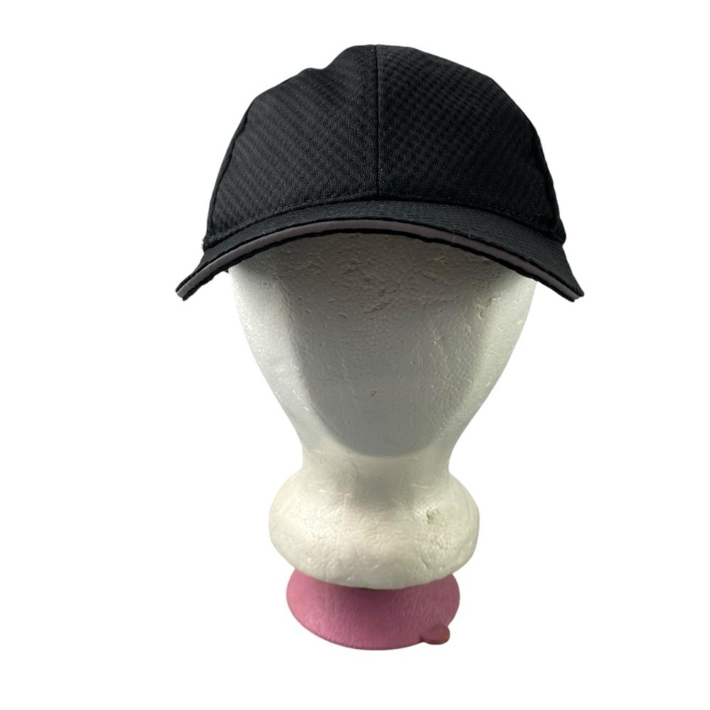Black athletic vented reflective baseball sporty hat - Picture 2 of 8